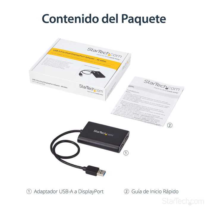 EAN 0065030878487 - StarTech.com USB32DP24K60 Adaptador gráfico USB 4096 x 2160 Pixeles Negro imagen 12
