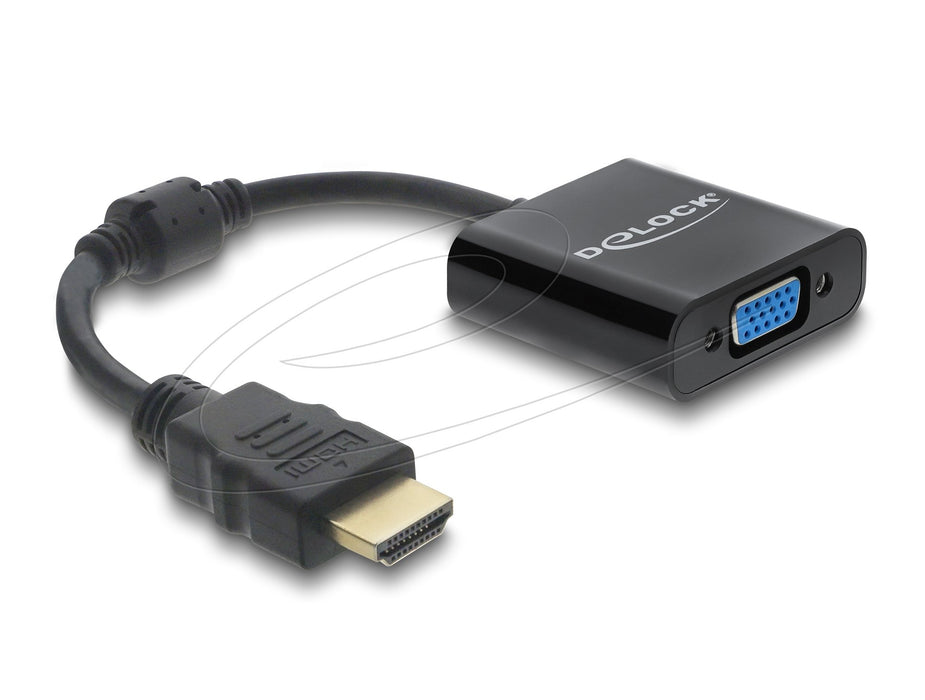EAN 4043619610778 - DeLOCK 61077 adaptador de cable de vídeo 0,15 m HDMI tipo A (Estándar) VGA (D-Sub) Negro imagen 1