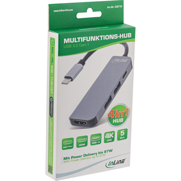 EAN 4043718300815 - InLine 33271H hub de interfaz USB 3.2 Gen 1 (3.1 Gen 1) Type-C 5000 Mbit/s Gris imagen 5