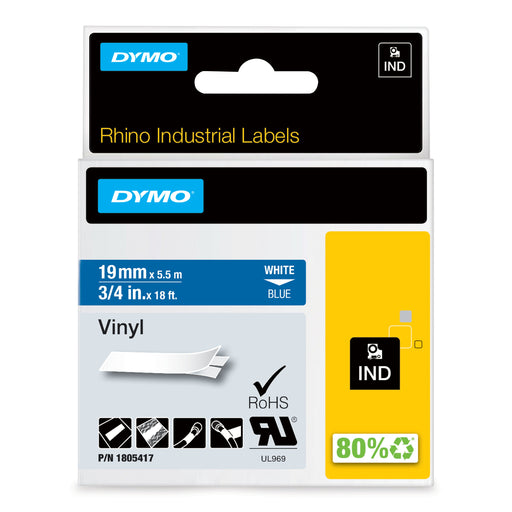 EAN 0071701059734 - DYMO 1805417 cinta para impresora de etiquetas Blanco sobre azul imagen 1