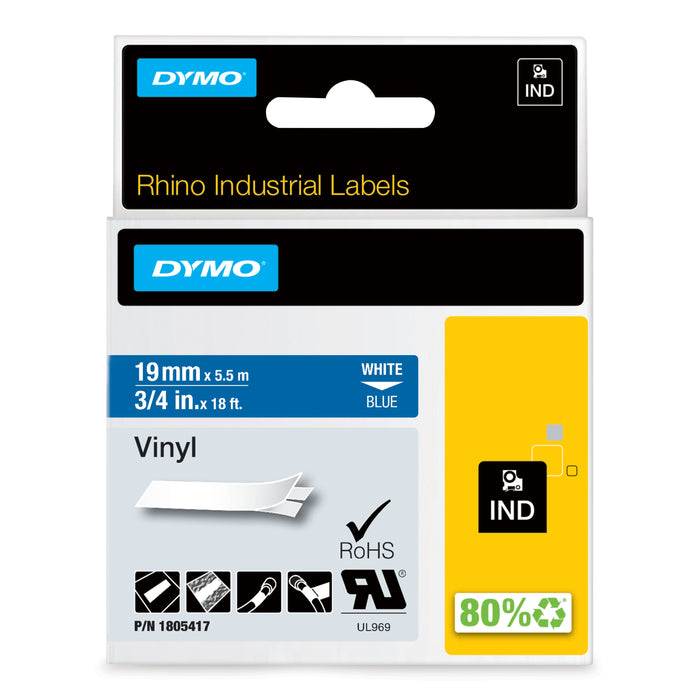 EAN 0071701059734 - DYMO 1805417 cinta para impresora de etiquetas Blanco sobre azul imagen 1