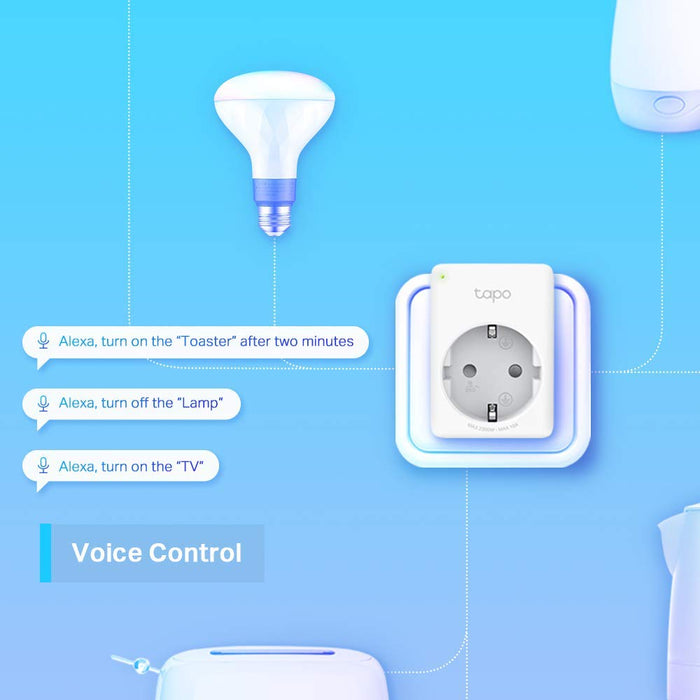Tp-Link Tapo P100, Mini Akilli Wi-Fi Soket Enchufe Inteligente 2300 W Blanco