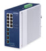 EAN 4711605287654 - PLANET IP30 Industrial 8-Port No administrado Gigabit Ethernet (10/100/1000) Aluminio, Azul imagen 1