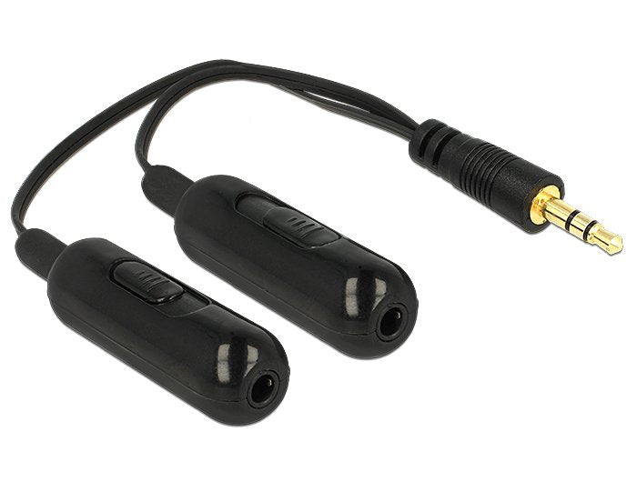EAN 4043619656837 - DeLOCK 0.19m, 3.5mm/2x3.5mm cable de audio 0,19 m 3,5mm Negro imagen 1