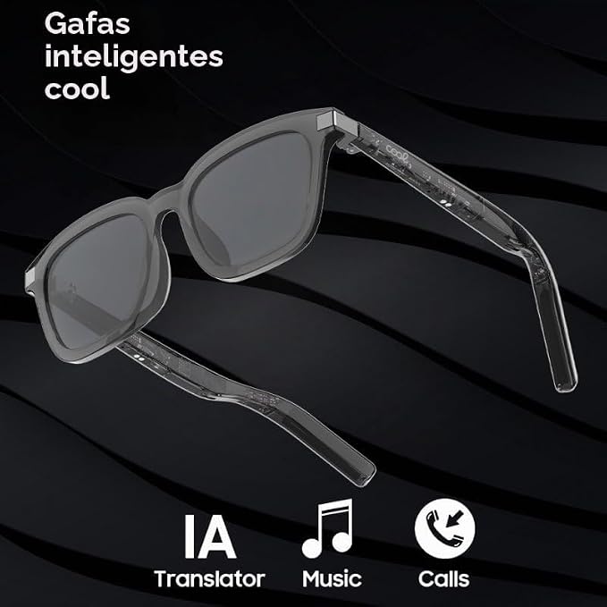Cool Smart Gafas De Sol Ia Inteligentes Negro (Llamadas, Msica, Traductor)