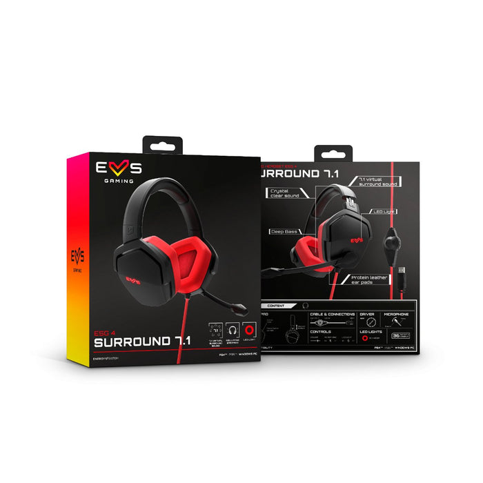 EAN 8432426452552 - Energy Sistem ESG 4 Surround 7.1 Auriculares Alámbrico Diadema Juego USB tipo A Negro, Rojo imagen 7