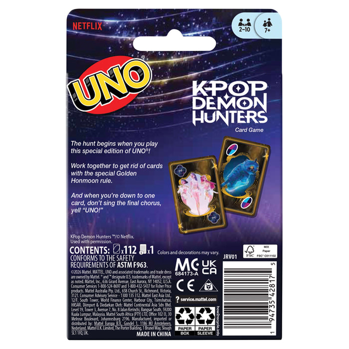 EAN 0194735428175 - Games UNO K-pop Demon Hunters Juego De Cartas Perder las cartas imagen 5