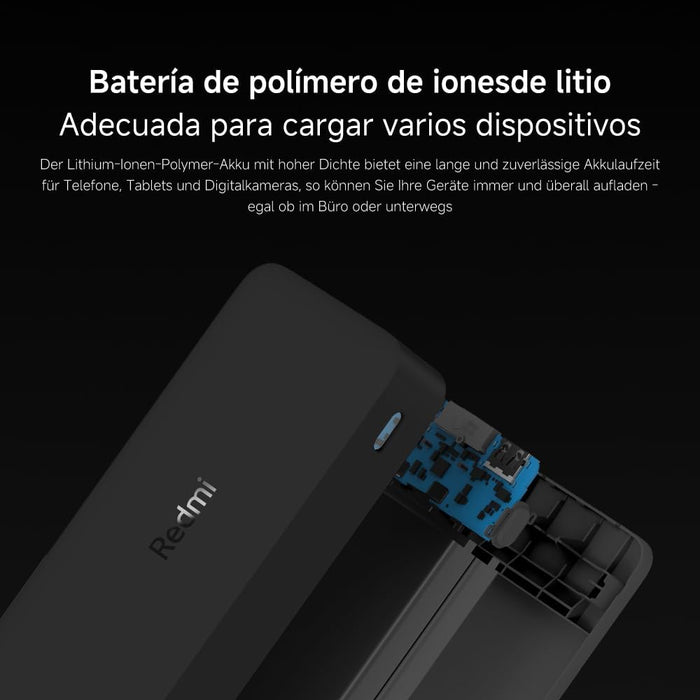 Powerbank 20000mah Xiaomi Redmi Fast Charge Negra