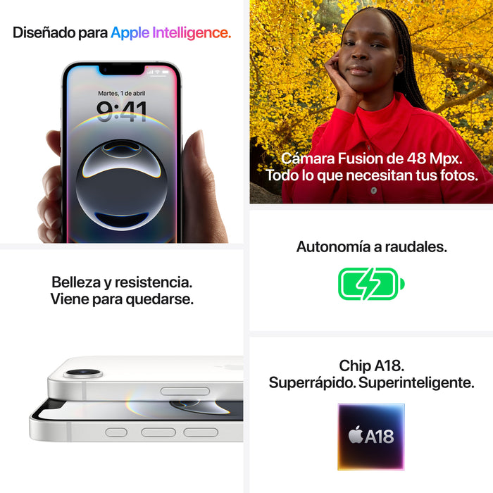EAN 195950376883 - Apple iPhone 16e 15,5 cm (6.1") SIM doble iOS 18 5G USB Tipo C 128 GB Blanco imagen 7