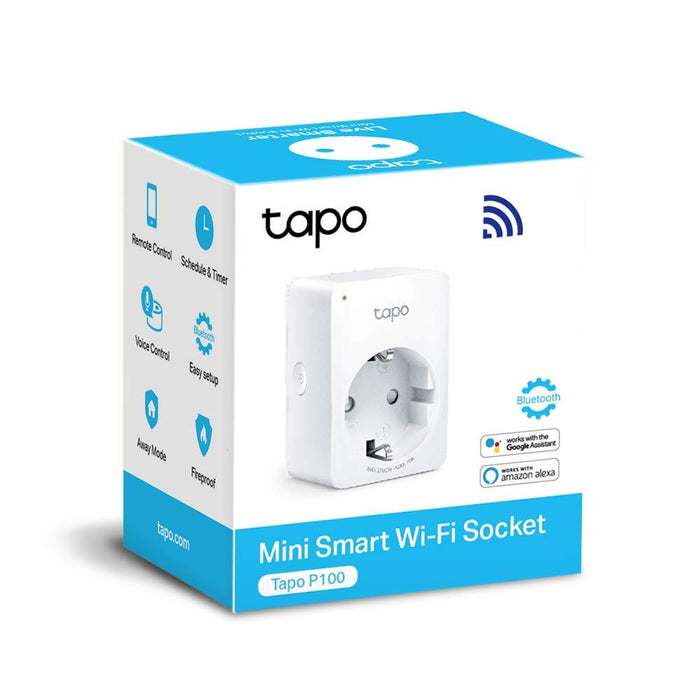 Tp-Link Tapo P100, Mini Akilli Wi-Fi Soket Enchufe Inteligente 2300 W Blanco