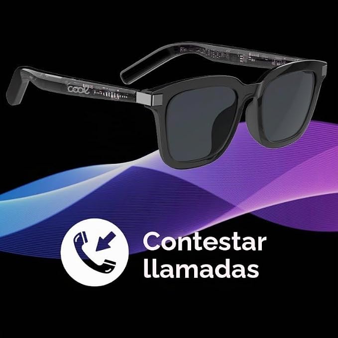 Cool Smart Gafas De Sol Ia Inteligentes Negro (Llamadas, Msica, Traductor)