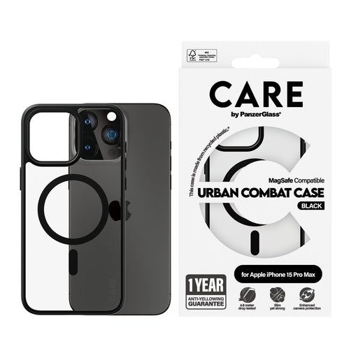 EAN 5715685005633 - PanzerGlass CARE™ by ® Urban Combat Case Transparent w. Black MagSafe iPhone 15 Pro Max funda para teléfo imagen 2