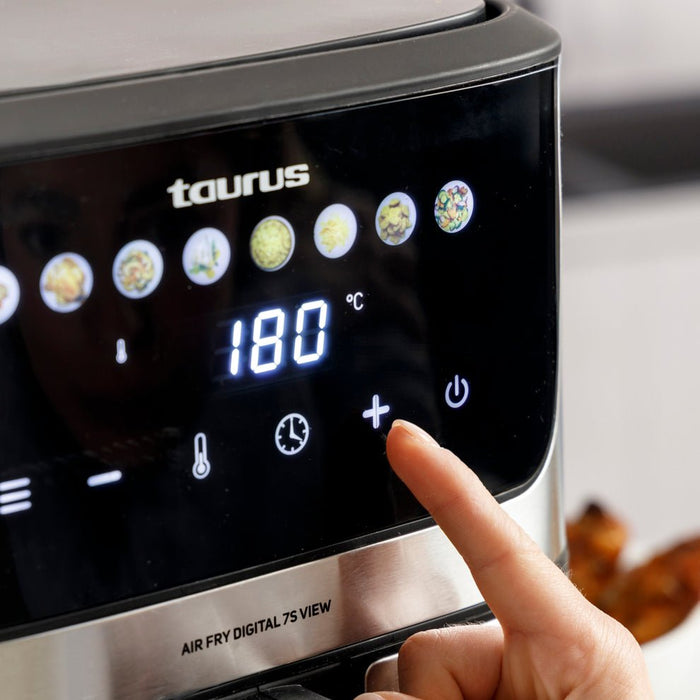EAN 8414234739995 - Taurus AIR FRY DIGITAL 7S VIEW Sencillo 6,5 L Independiente 1600 W Freidora de aire caliente Plata, Negro imagen 6