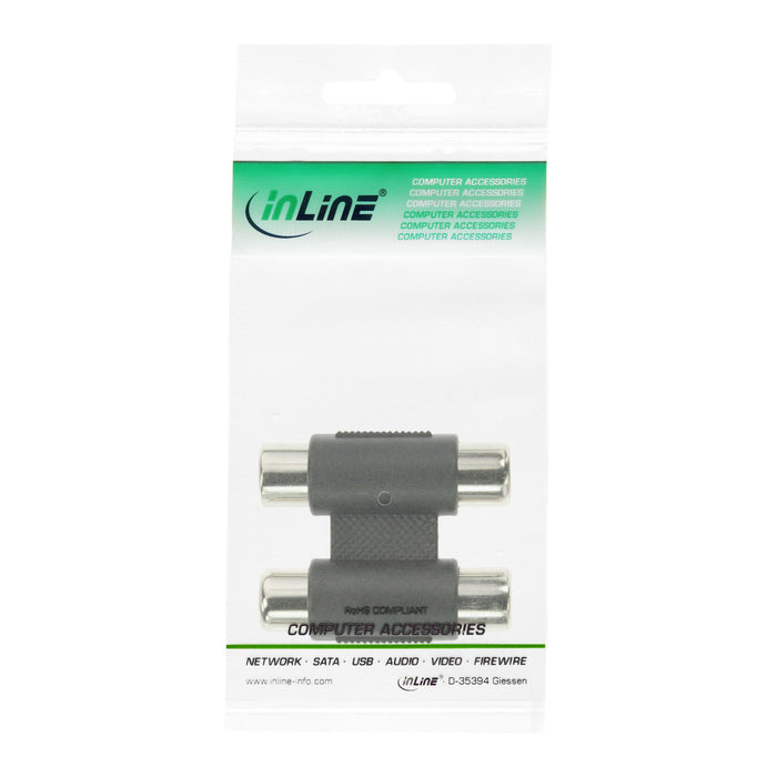 EAN 4043718033287 - InLine 99318 cambiador de género para cable Cinch female 2xRCA Negro, Plata imagen 2