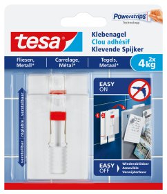 EAN 4042448340436 - TESA 77767-00000 gancho para almacenamiento Interior Gancho universal Gris, Rojo, Blanco 2 pieza(s) imagen 1