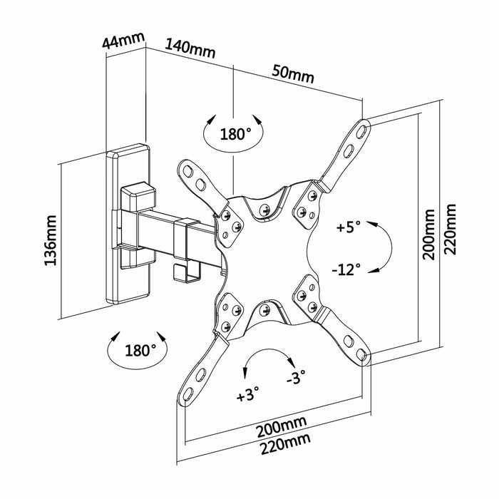EAN 8436574703276 - AISENS WT42TSLE-009 soporte para TV 106,7 cm (42") Negro imagen 5