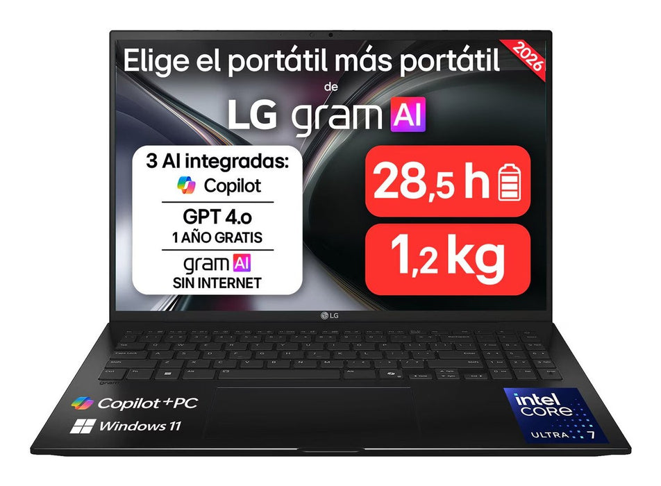 EAN 8806096825228 - LG Gram 16Z90TL-G ULTRA7-258V IA SYST Intel Core Ultra 7 Portátil 40,6 cm (16") WQXGA 32 GB LPDDR5x-SDRAM imagen 1