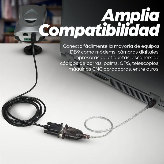 EAN 0766623205146 - Manhattan 205146 cable de serie Negro, Transparente 0,45 m USB tipo A D-Sub (DB-9) imagen 5