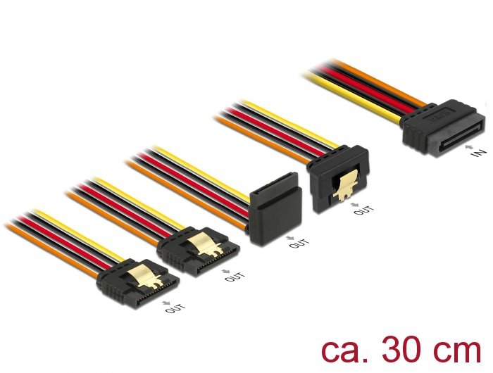 EAN 4043619601486 - DeLOCK 60148 cable de SATA 0,3 m SATA de 15 pines 4 x SATA de 15 pines Beige, Naranja, Rojo, Amarillo imagen 2