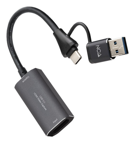 EAN 8433281017382 - Nanocable 10.15.0001 adaptador de cable de vídeo HDMI tipo A (Estándar) USB Type-C + USB Type-A Gris imagen 1