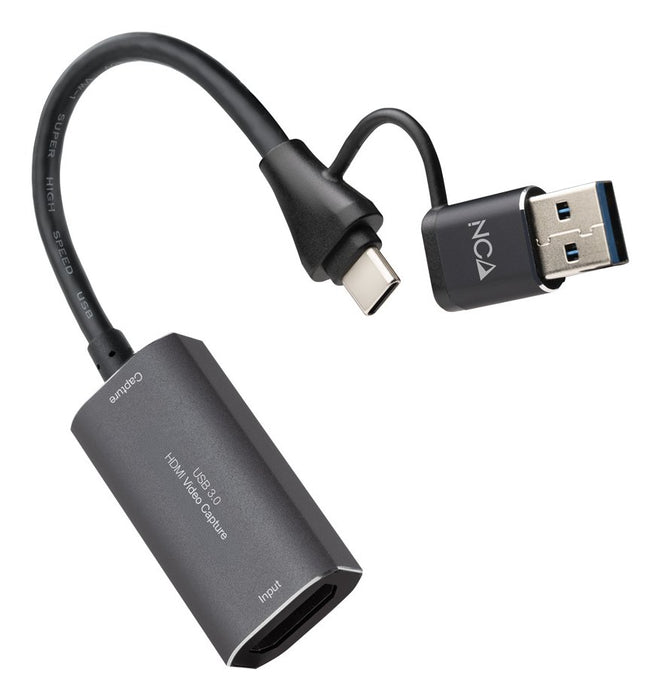 EAN 8433281017382 - Nanocable 10.15.0001 adaptador de cable de vídeo HDMI tipo A (Estándar) USB Type-C + USB Type-A Gris imagen 1