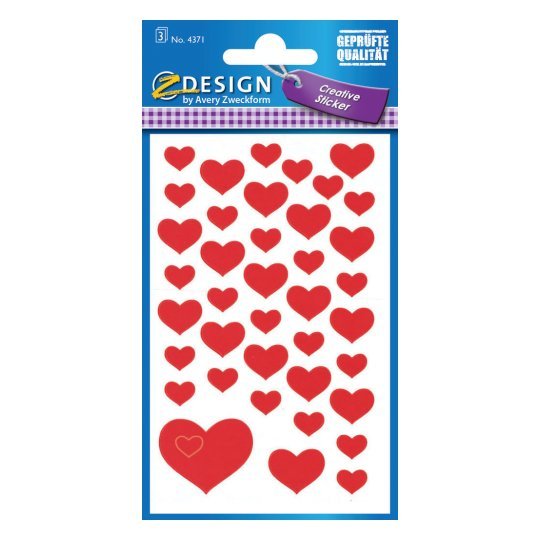 EAN 4004182043714 - Avery 4371 etiqueta decorativa engomada Papel Rojo Permanente 117 pieza(s) imagen 1