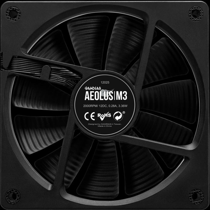 EAN 4712960137042 - GAMDIAS AEOLUS M3-1201 Carcasa del ordenador Ventilador 12 cm Negro 1 pieza(s) imagen 4