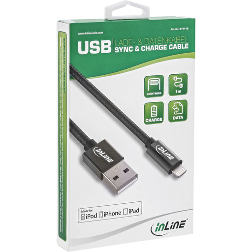 EAN 4043718270002 - InLine 31422B cable de conector Lightning 2 m Negro imagen 2