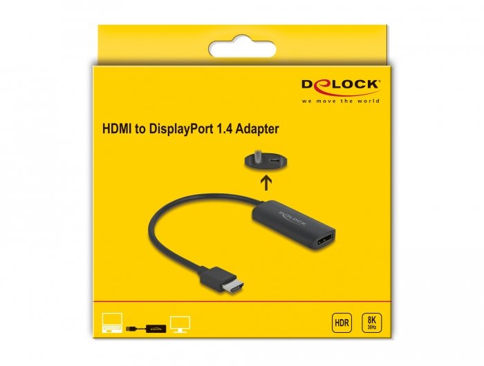 EAN 4043619642137 - DeLOCK 64213 adaptador de cable de vídeo 0,18 m HDMI tipo A (Estándar) DisplayPort + Micro-USB Negro imagen 3