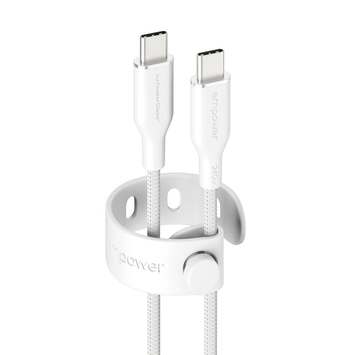 EAN 5715685027666 - PanzerGlass empower™ by ® Racing 240W USB-C to USB-C Cable | USB 2.0 | 1.2M | Silver White cable USB Blan imagen 1