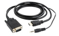 EAN 8716309098021 - Gembird A-HDMI-VGA-03-6 adaptador de cable de vídeo 1,8 m HDMI tipo A (Estándar) VGA (D-Sub) + 3,5mm Negr imagen 2