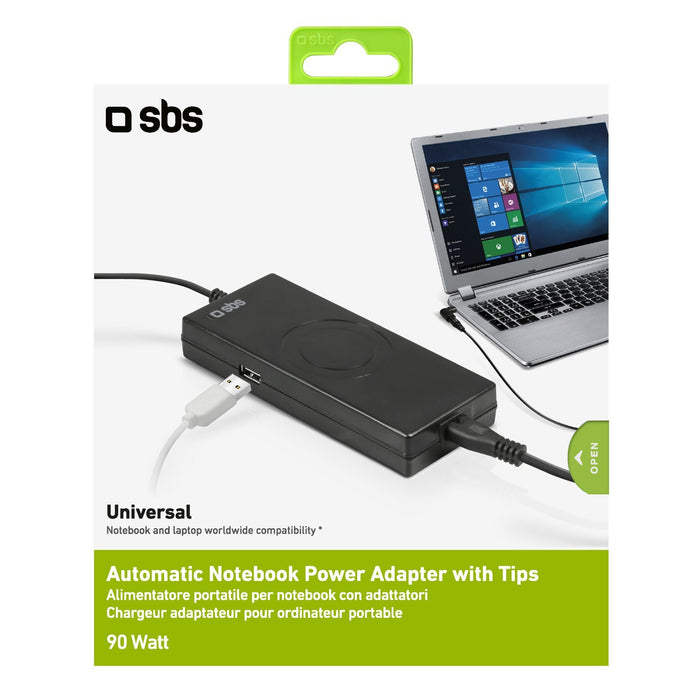 EAN 8018417229404 - SBS TTADAPTNB90W adaptador e inversor de corriente Interior 90 W Negro imagen 3
