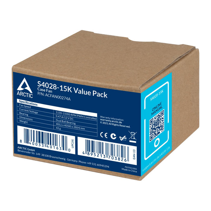 EAN 4895213703826 - ARCTIC S4028-15K Carcasa del ordenador Ventilador 4 cm Negro 5 pieza(s) imagen 7