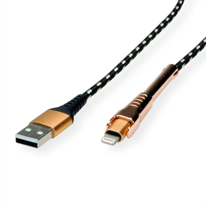 EAN 7630049617193 - ROLINE 11.02.8923 cable de conector Lightning 1 m Negro, Oro imagen 1