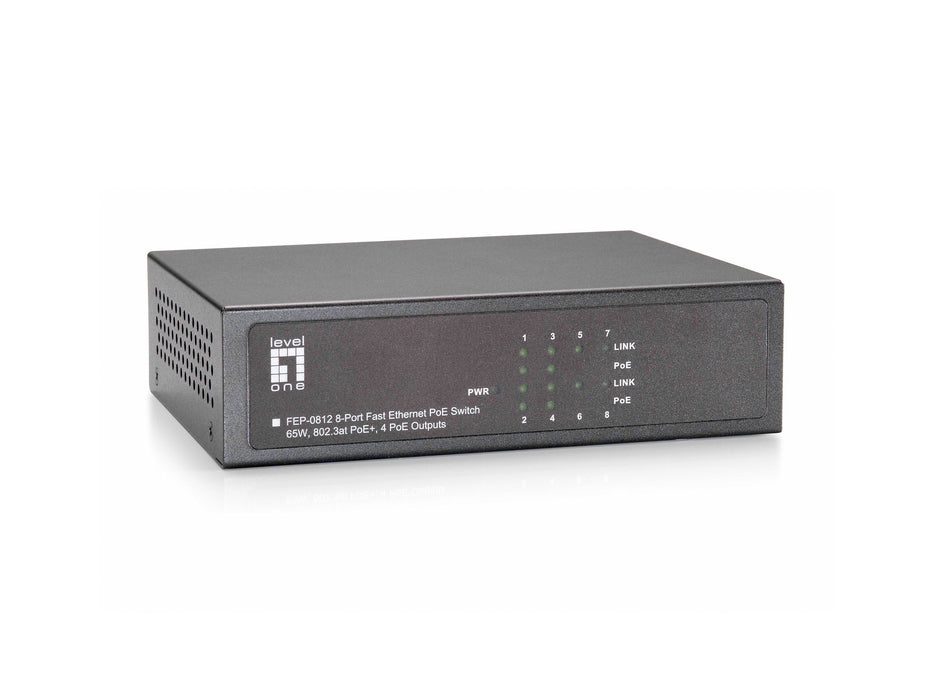 EAN 0846359015025 - LevelOne FEP-0812 switch Fast Ethernet (10/100) Energía sobre Ethernet (PoE) Negro imagen 1