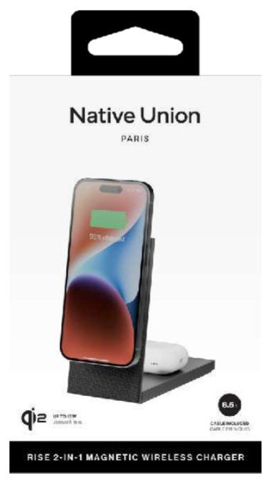 EAN 4895200483977 - Native Union Rise 2-In-1 Qi2 Smartphone Negro Cargador inalámbrico Interior imagen 3