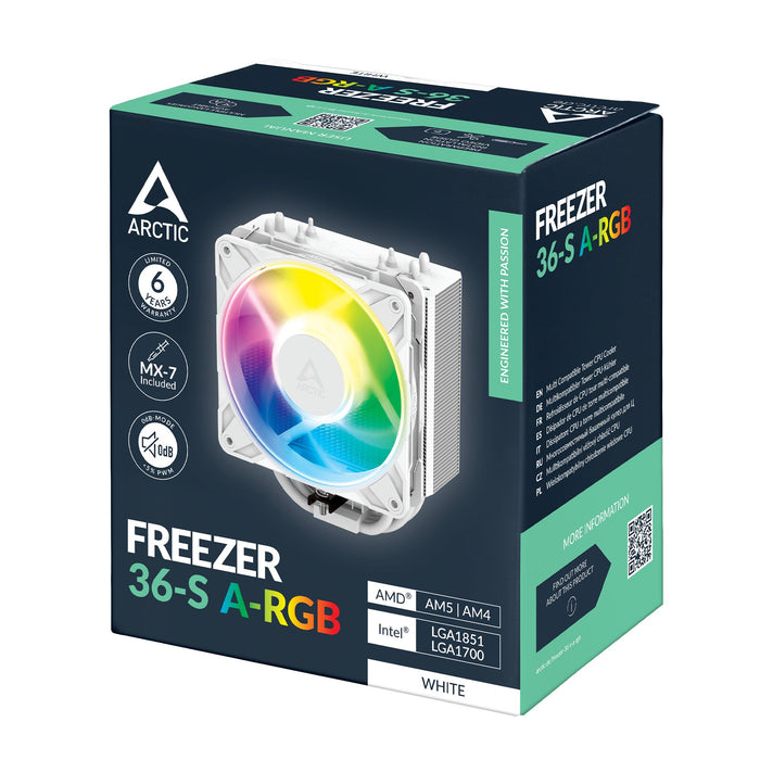 EAN 4895265001017 - ARCTIC Freezer 36-S A-RGB Procesador Refrigerador de aire 12 cm Blanco 1 pieza(s) imagen 9