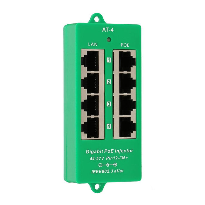 EAN 5903148912554 - Extralink ACTIVE POE INJECTOR 4 PORT GIGABIT 802.3AT/AF MODE A - 1 Gbps - 4-Port Gigabit Ethernet 48 V imagen 4