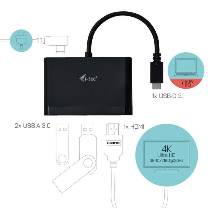 EAN 8595611701894 - i-tec C31DTPDHDMI panel bahía disco duro Negro imagen 3