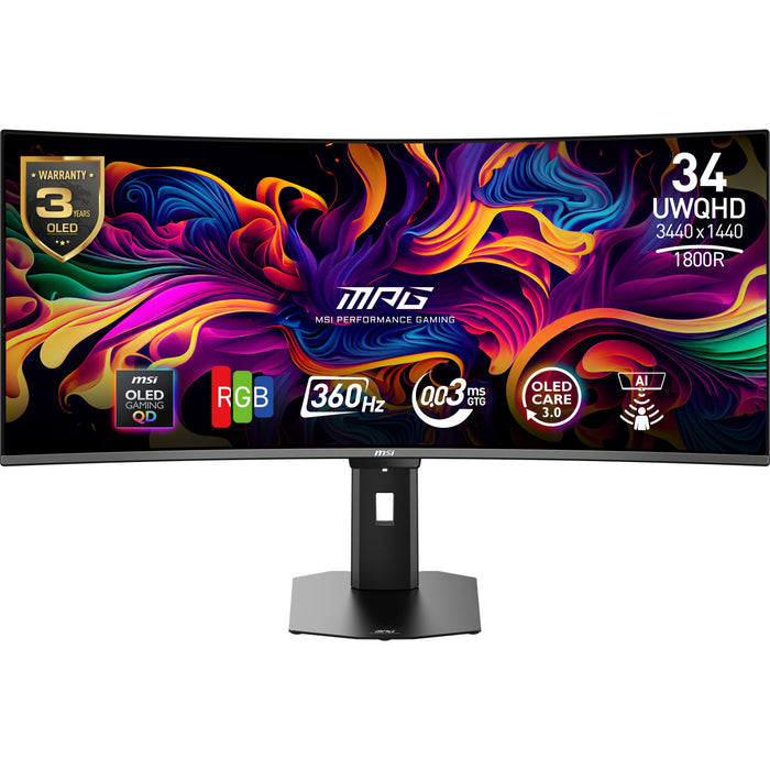 EAN 4711377404136 - MSI MPG 341CQRDE QD-OLED X36 pantalla para PC 86,4 cm (34") 3440 x 1440 Pixeles UltraWide Quad HD Negro imagen 1