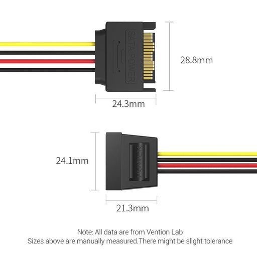 EAN 6922794732353 - Vention KDABY cable de SATA 0,3 m SATA de 15 pines Negro imagen 2