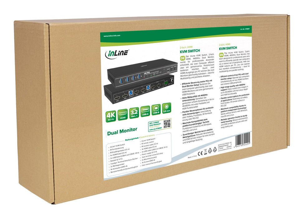 EAN 4043718344291 - InLine 57885F interruptor KVM Montaje en rack Negro imagen 7