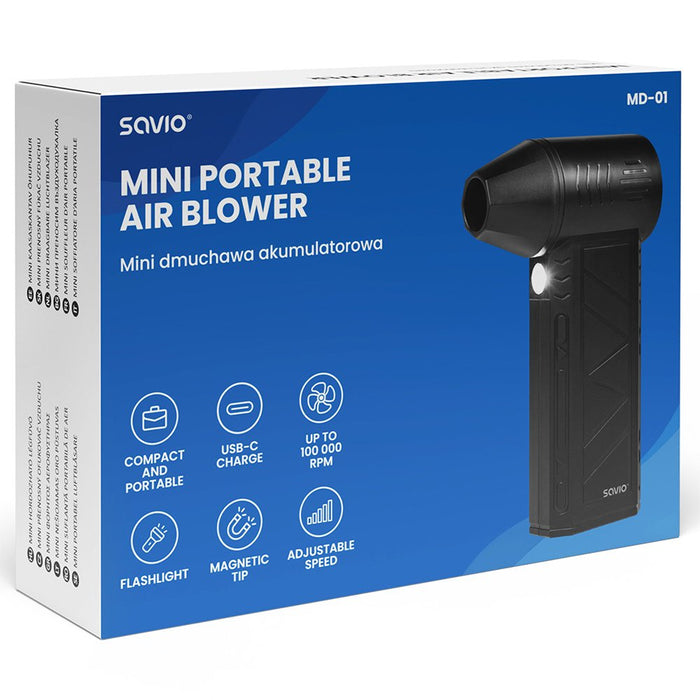 EAN 5905106070504 - Savio MD-01 soplador de hoja 60 W 7,4 V 140 kmh Ión de litio imagen 6