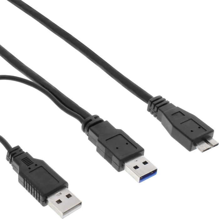 EAN 4043718215782 - InLine 35415Y cable USB USB 3.2 Gen 1 (3.1 Gen 1) 1,5 m Micro-USB B 2 x USB A Negro imagen 1