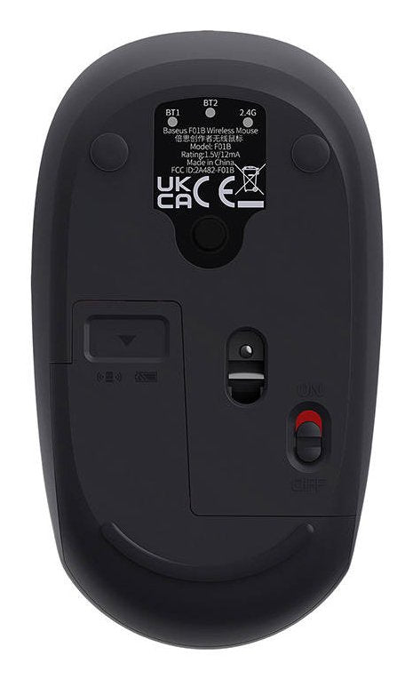 EAN 6932172632878 - Baseus F01B ratón Universal mano derecha RF Wireless + Bluetooth 1600 DPI imagen 2
