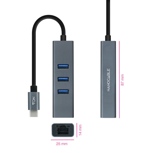 EAN 8433281011472 - Nanocable 10.03.0408 base para portátil y replicador de puertos Alámbrico USB 3.2 Gen 1 (3.1 Gen 1) Type- imagen 2