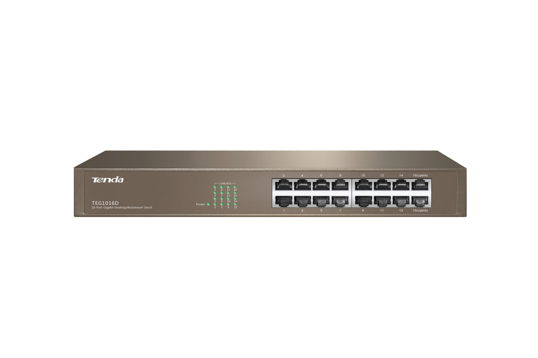 EAN 6932849403312 - Tenda 16-port Gigabit Ethernet Switch No administrado Azul imagen 1