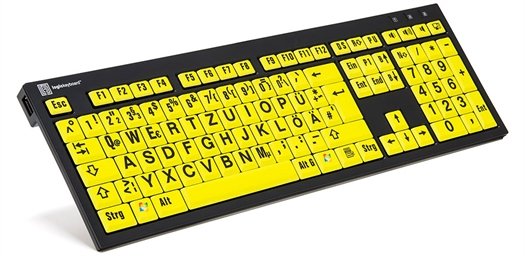 EAN 5707795009373 - Logickeyboard XL Print NERO teclado Oficina USB QWERTZ Alemán Negro, Amarillo imagen 1
