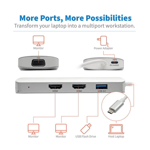 EAN 0037332213389 - Tripp Lite U442-DOCK12-S base para portátil y replicador de puertos USB 3.2 Gen 2 (3.1 Gen 2) Type-C imagen 2