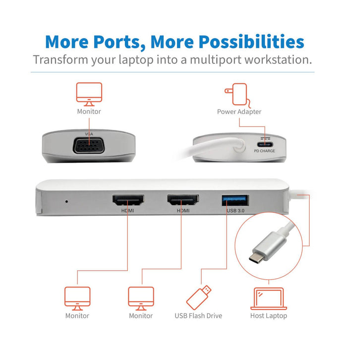 EAN 0037332213389 - Tripp Lite U442-DOCK12-S base para portátil y replicador de puertos USB 3.2 Gen 2 (3.1 Gen 2) Type-C imagen 2